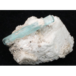 Aquamarine ( Beryl ) on Orthoclase